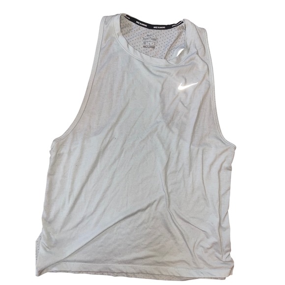 Nike light gray dri fit running cotton tank women's large - Picture 1 of 3